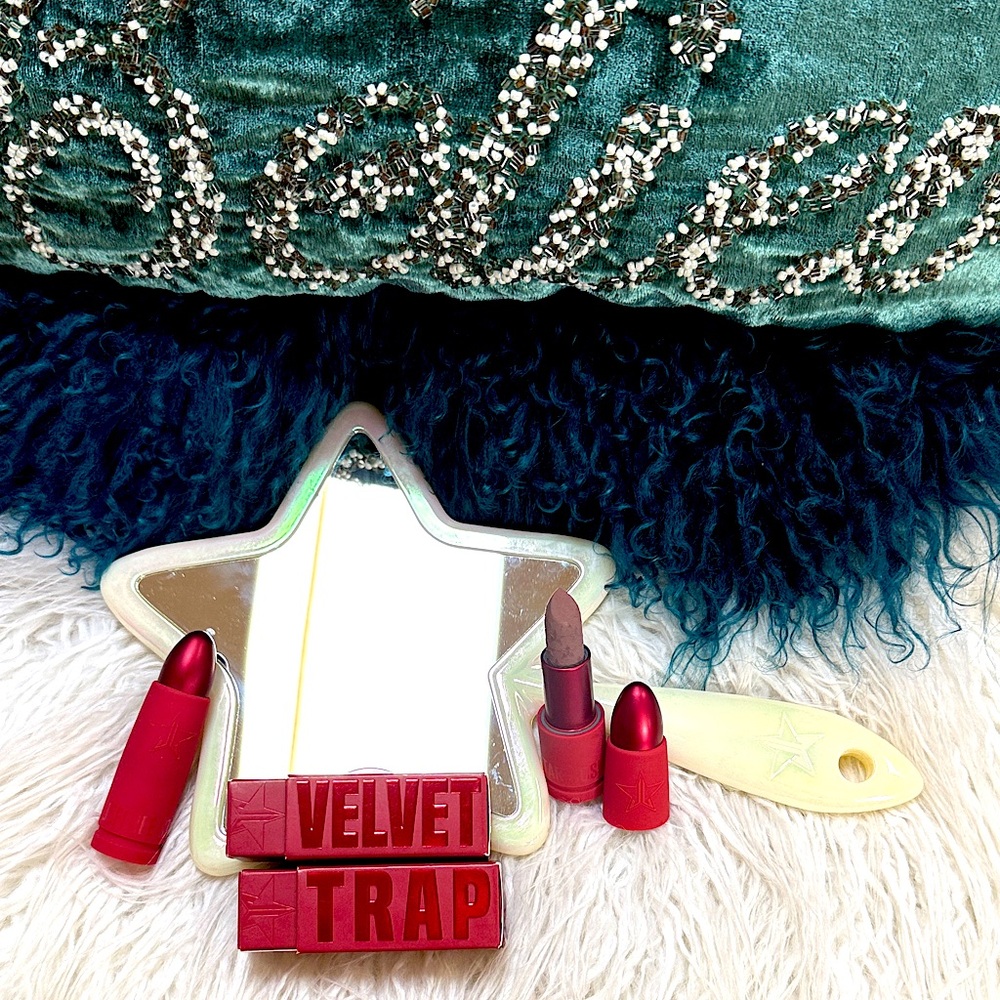 Jeffree Star Pearlescent Star Mirror & 2 Velvet Trap Lipsticks shade Mouse Trap - Picture 3 of 8